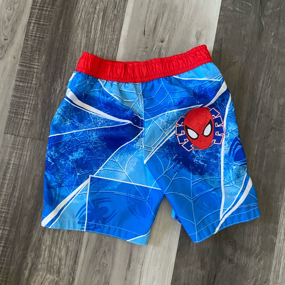 Spider-Man Character Webbing and Logo Toddler Swim Shorts xsmall